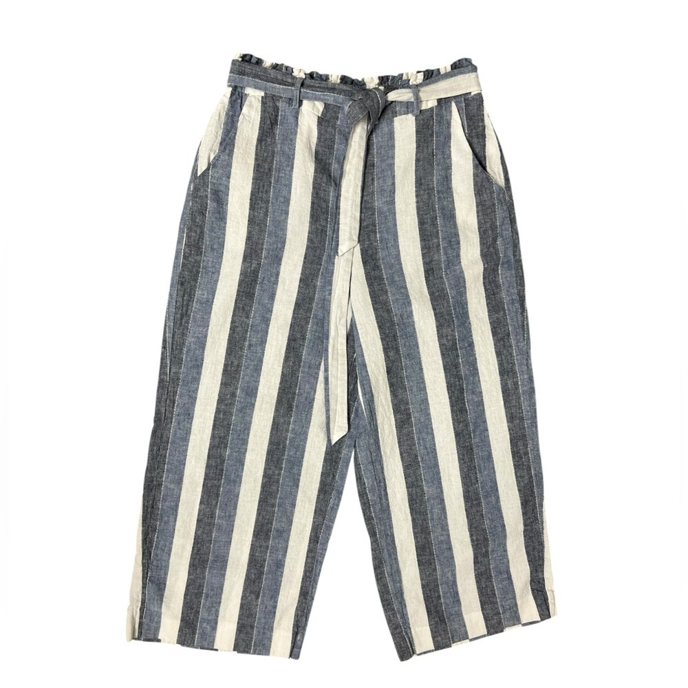 LC Lauren Conrad Blue and White Striped Linen Blend Pants